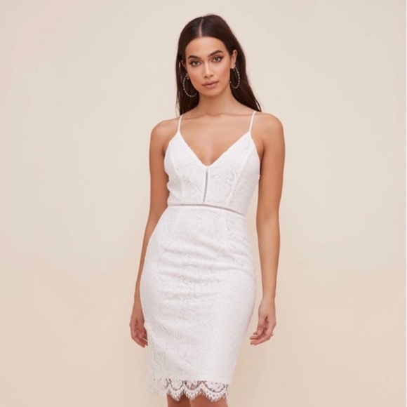 Astr Dresses & Skirts - ASTR the Label White Spaghetti Strap Lace Dress